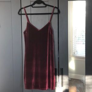 Red velvet swing dress